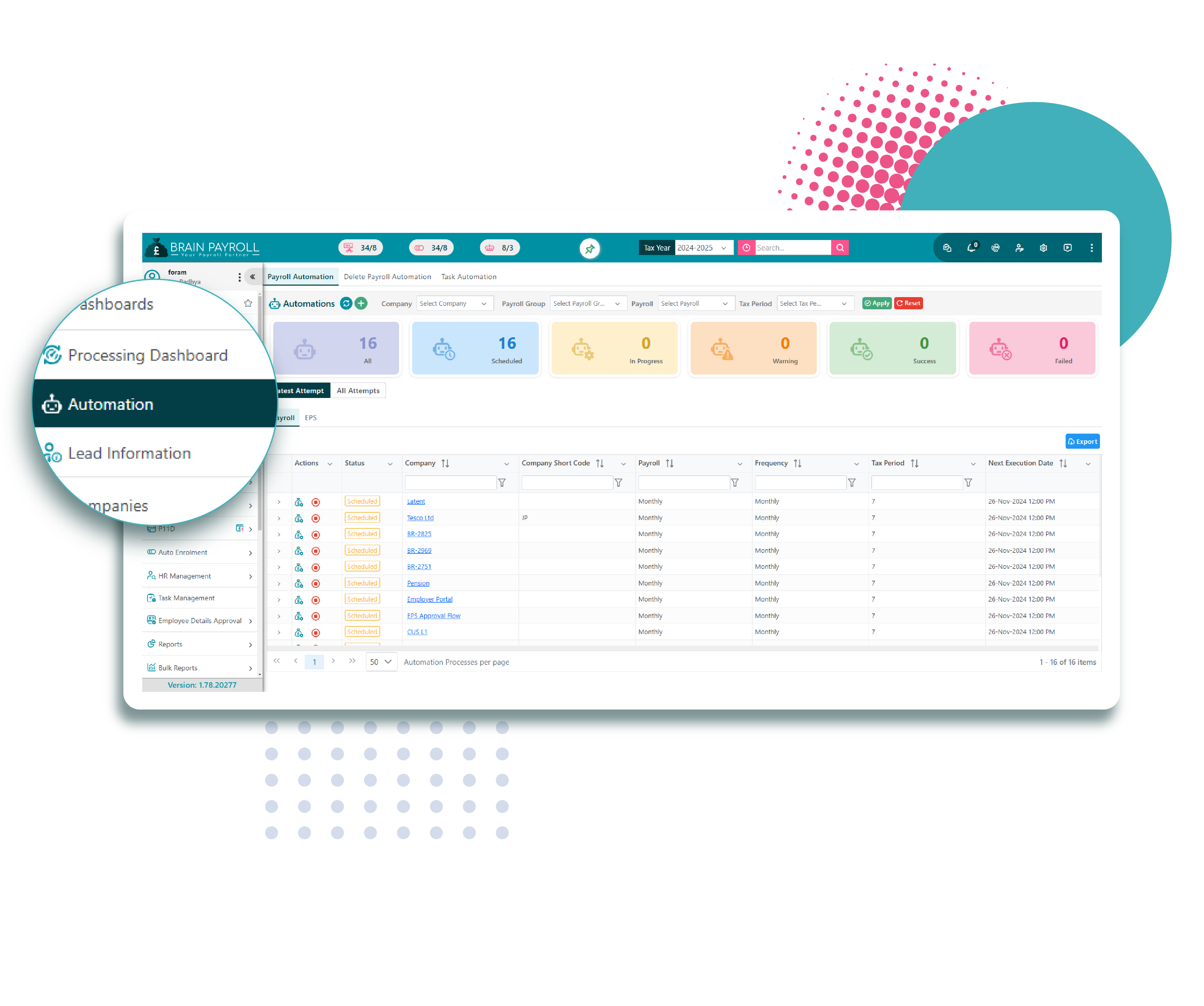 Payroll automation features