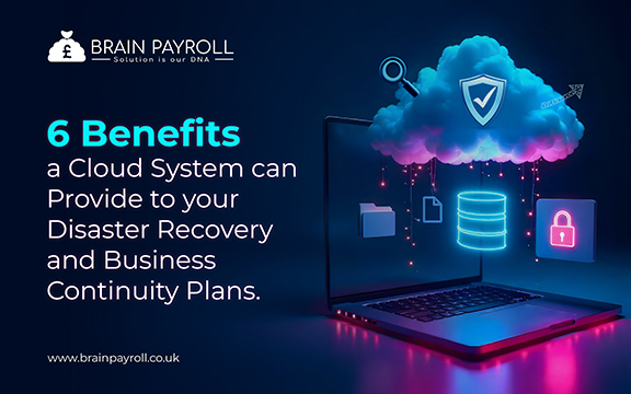 Illustration showing benefits of cloud systems for disaster recovery and business continuity