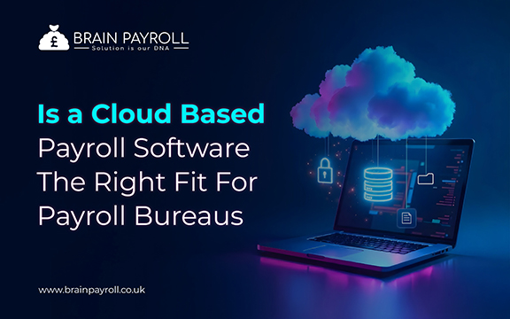 Cloud-based payroll software interface showing modern payroll management features